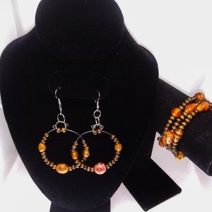 Beaded Bracelet with Matching Earrings